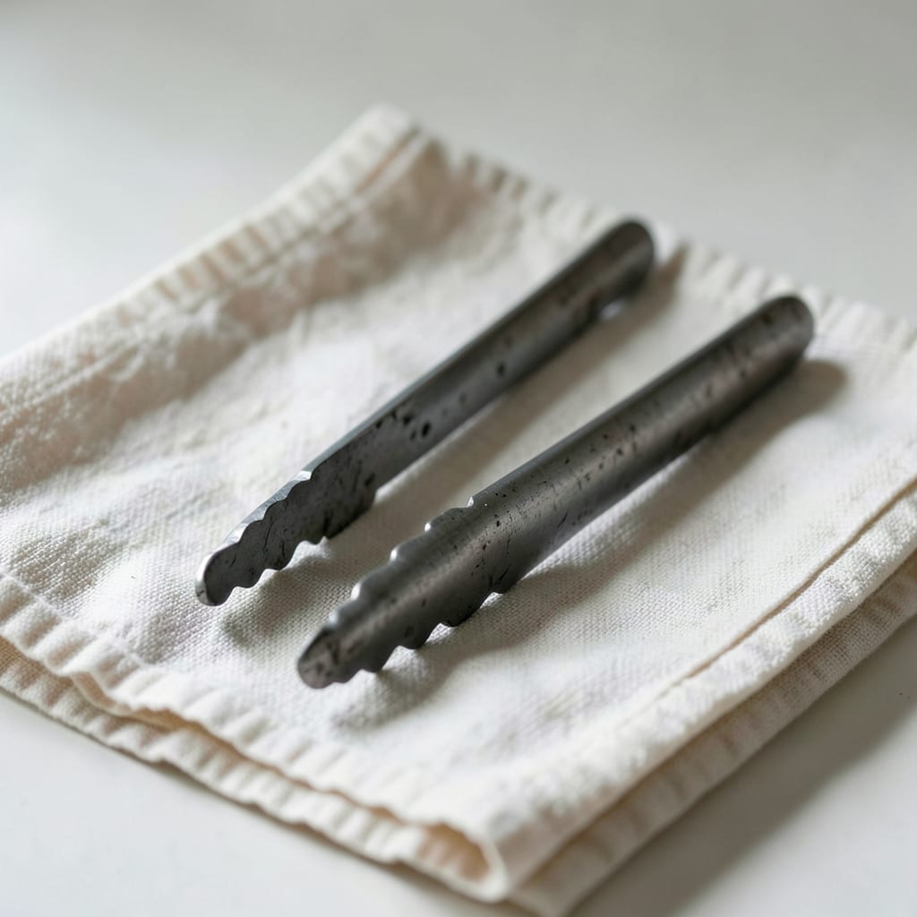 The metal tongs